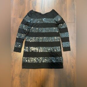 Juicy couture womens large black sequin dress new novelty knit y2k